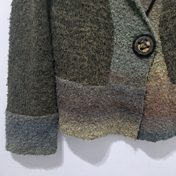 Curio Ombre Wool Blend Grannycore Cozy Cardigan Large Gray Multi-color - Picture 12 of 16